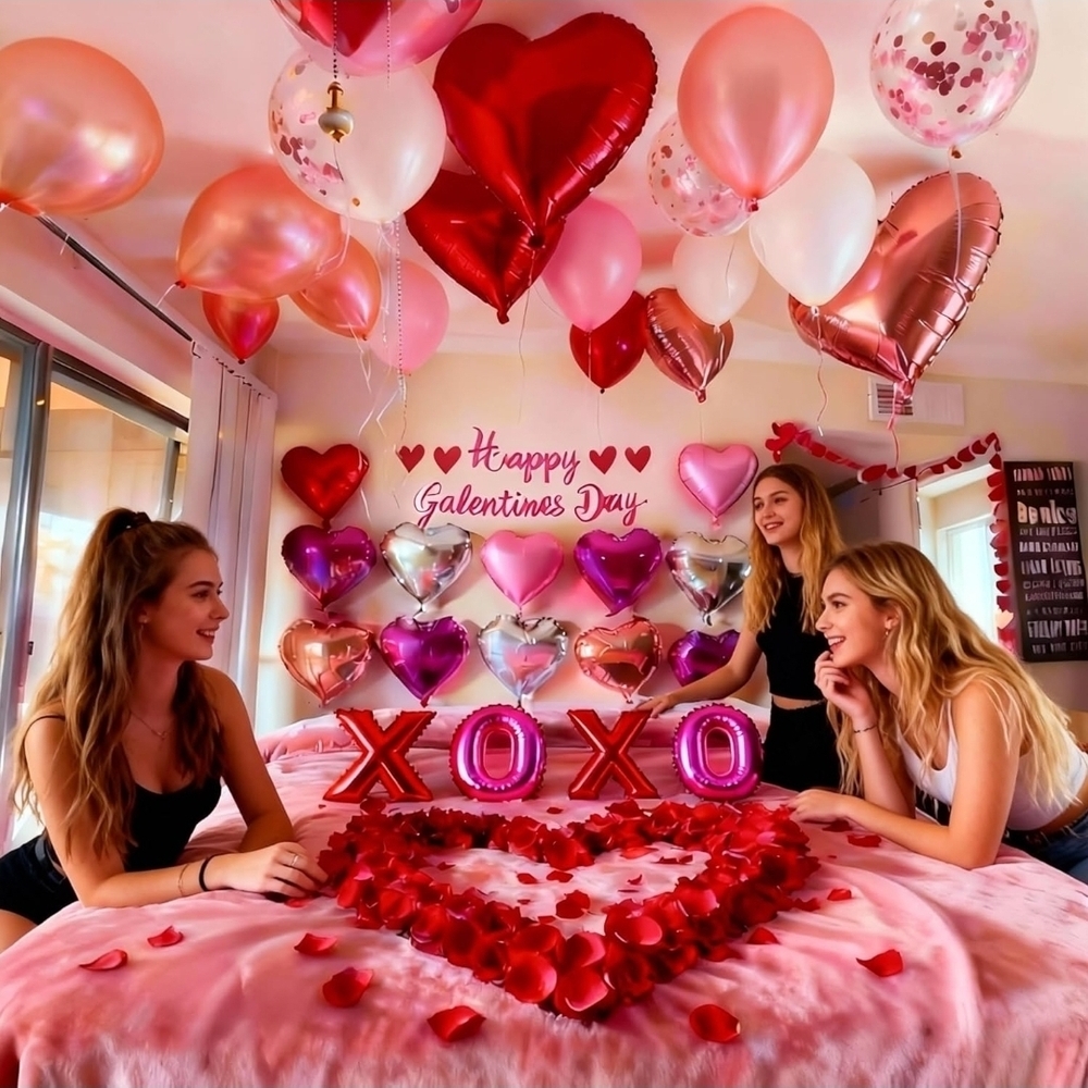 Valentine's Day Heart Balloons Set